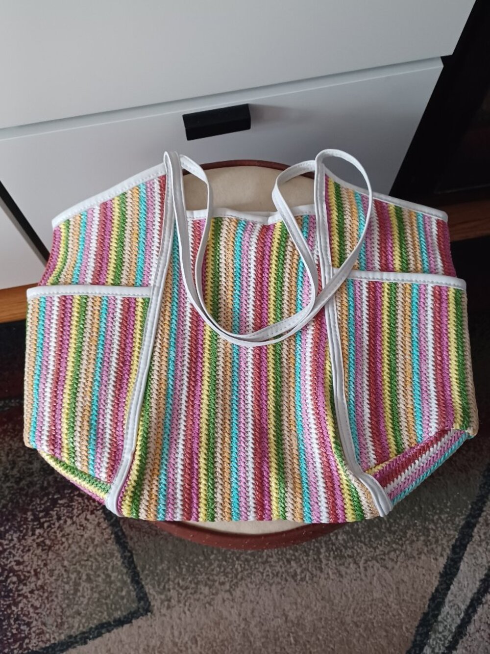 asos design colorful summer tote
